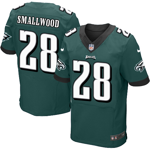 Men's Elite Wendell Smallwood Nike Jersey Midnight Green Home - #28 NFL Philadelphia Eagles